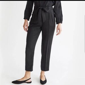 Vetta Capsule Peg High Waist Black Belted Cropped Stretch Pants Size 12